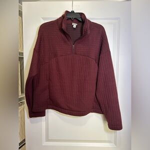 A New Day Maroon Ribbed Pullover